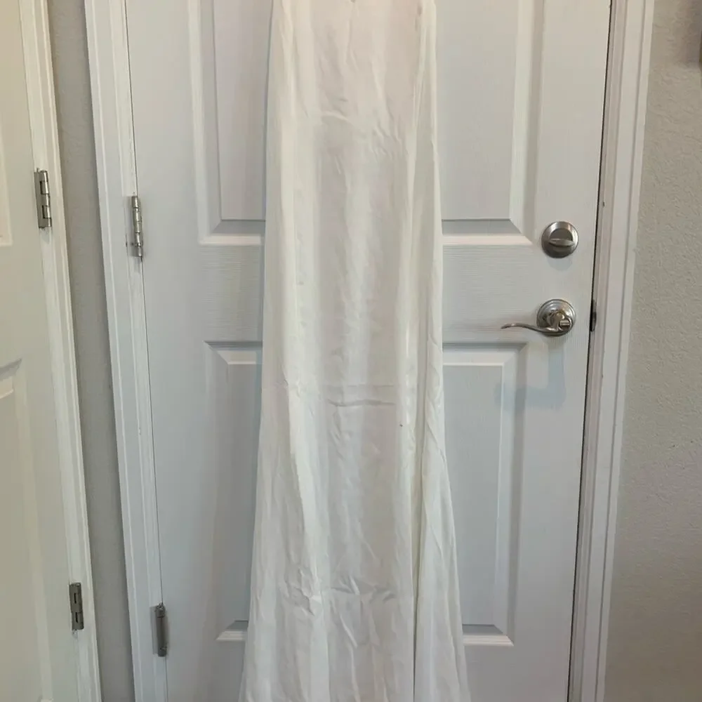 Lulus White Maxi Dress Sz L # 404 - Picture 4 of 9